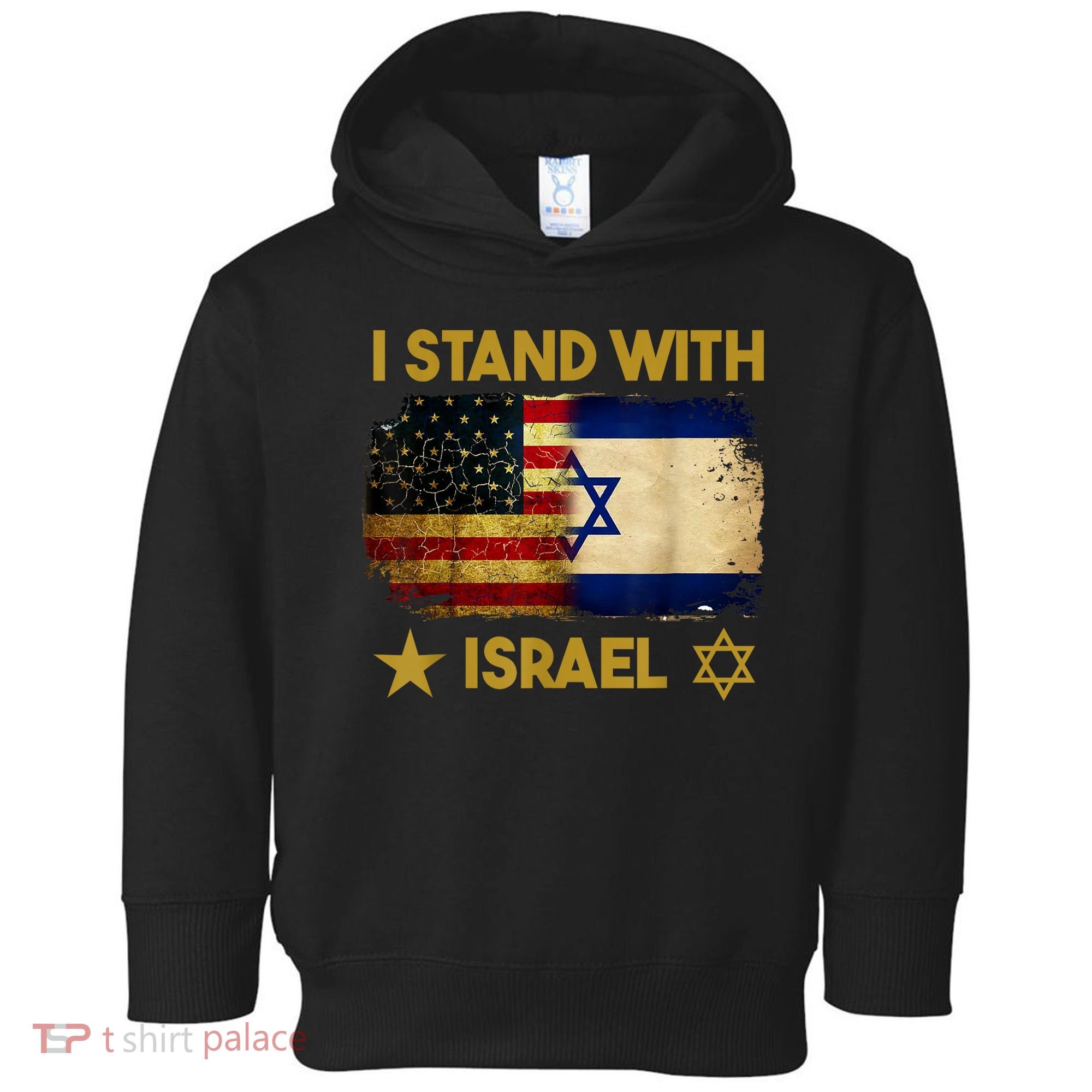 I Stand With Israel America Flag Toddler Hoodie