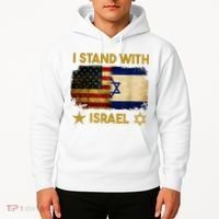I Stand With Israel America Flag Hoodie thumb 2