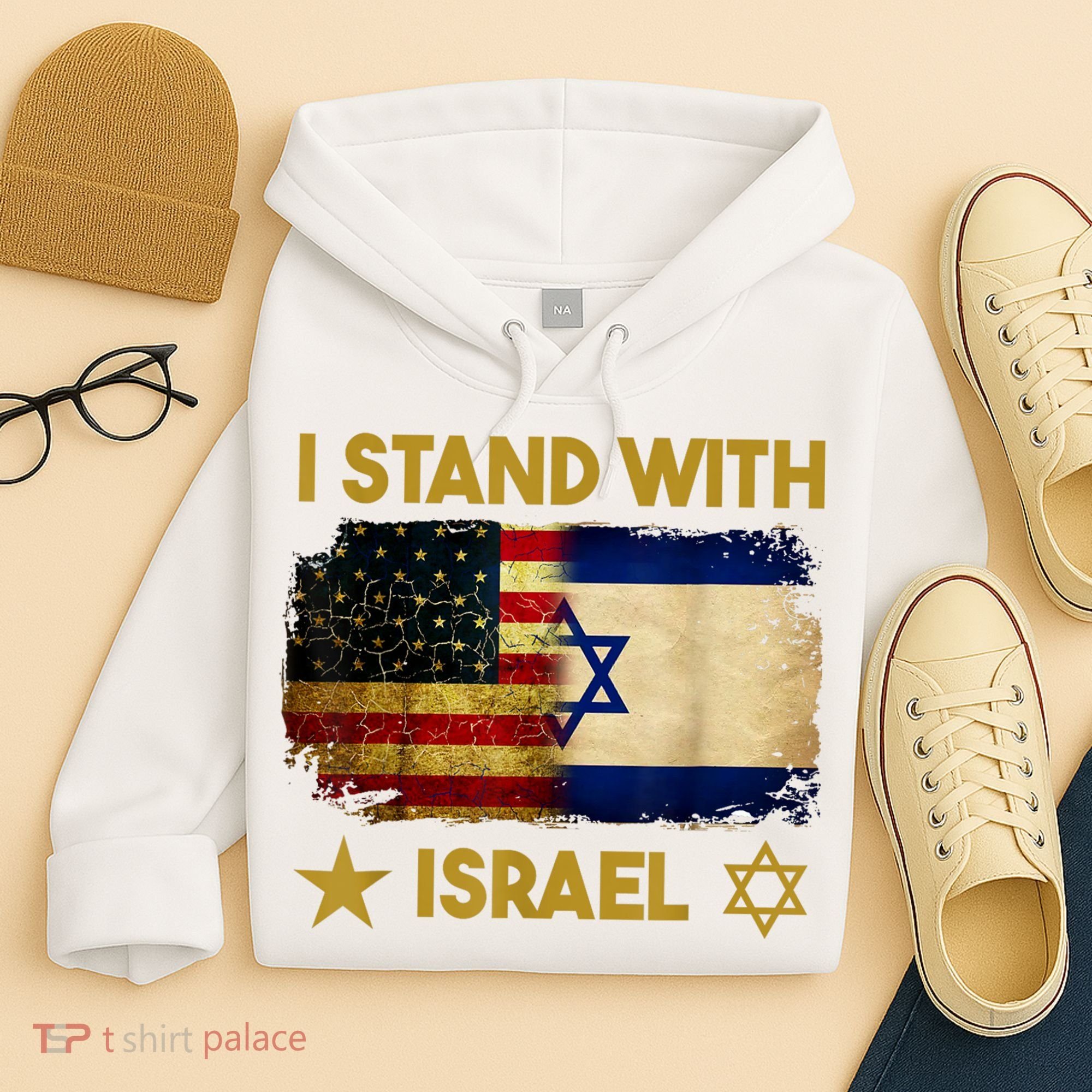 I Stand With Israel America Flag Hoodie