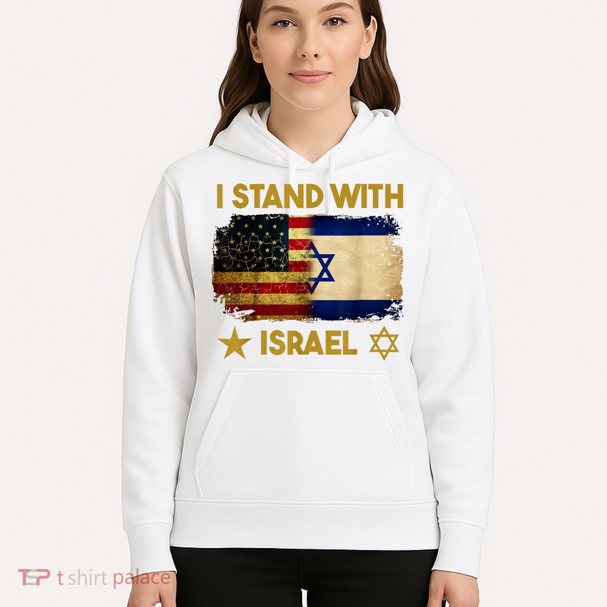 I Stand With Israel America Flag Hoodie
