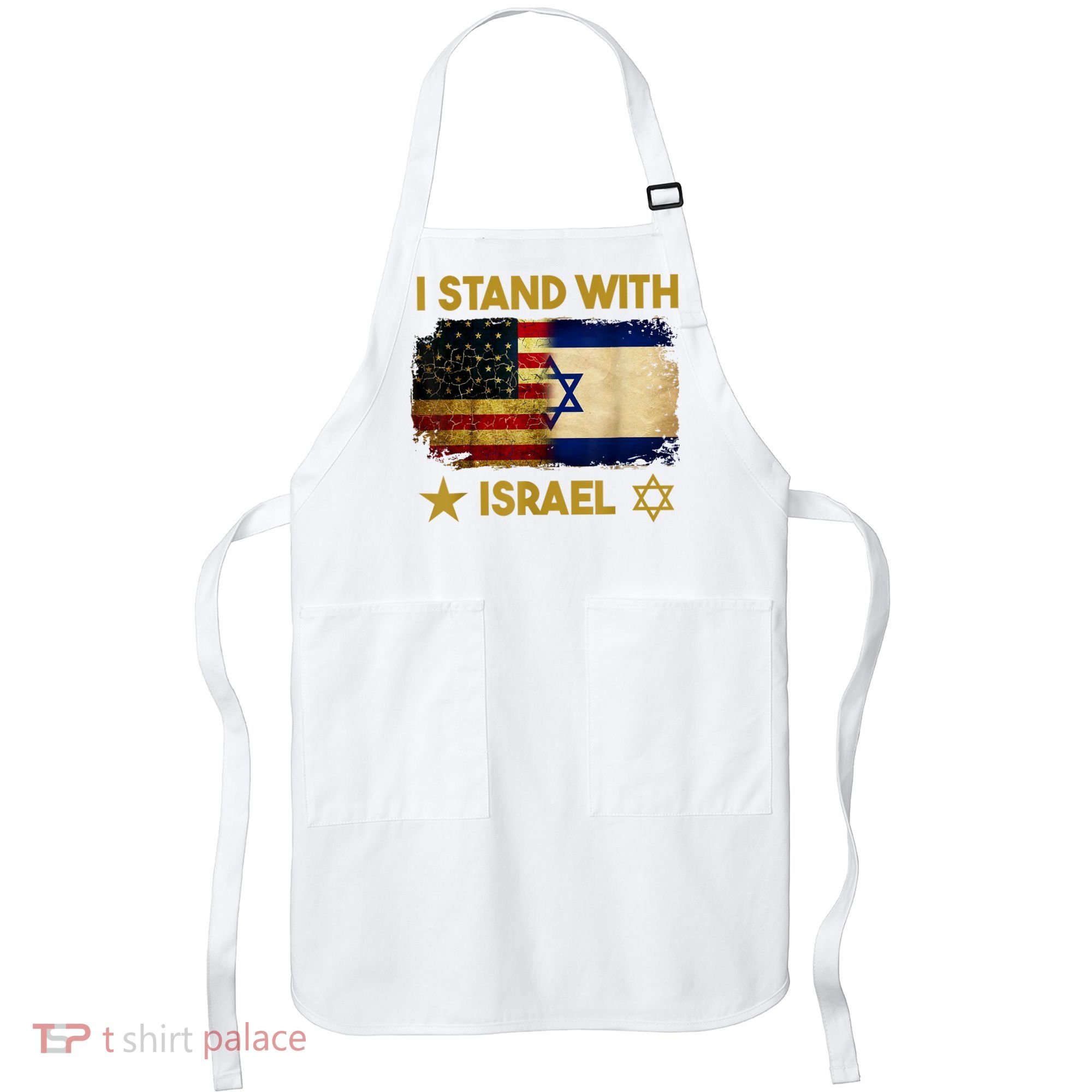 I Stand With Israel America Flag Apron