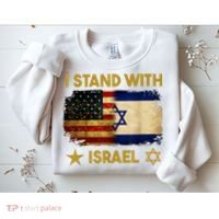 I Stand With Israel America Flag Sweatshirt thumb 2