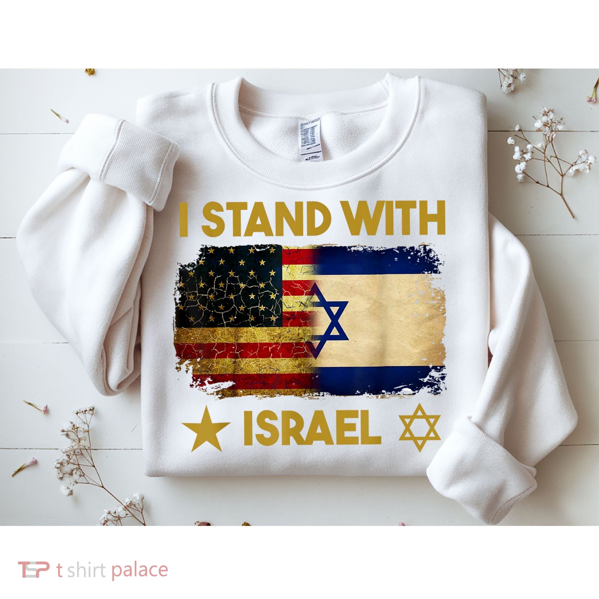 I Stand With Israel America Flag Sweatshirt