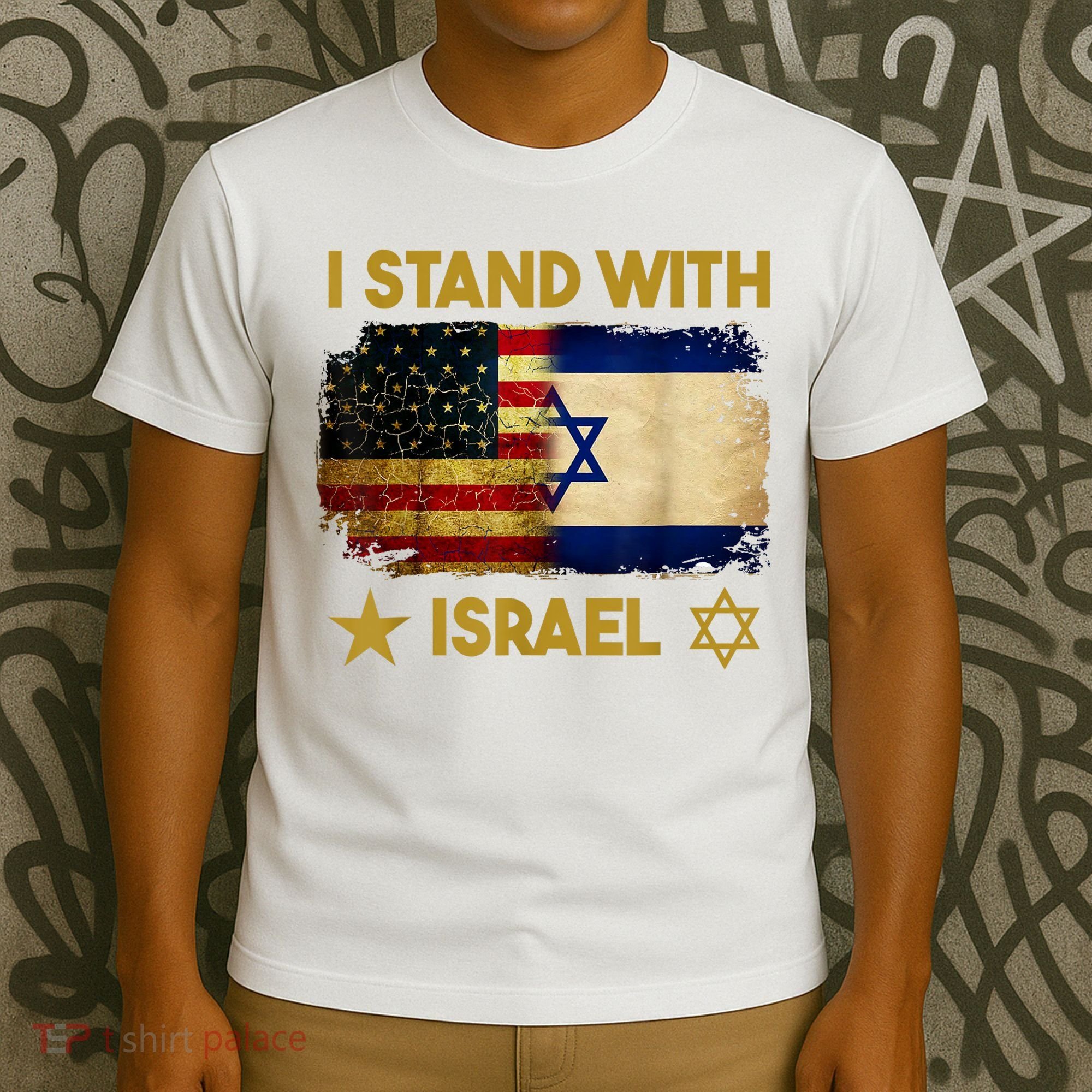 I Stand With Israel America Flag T-Shirt