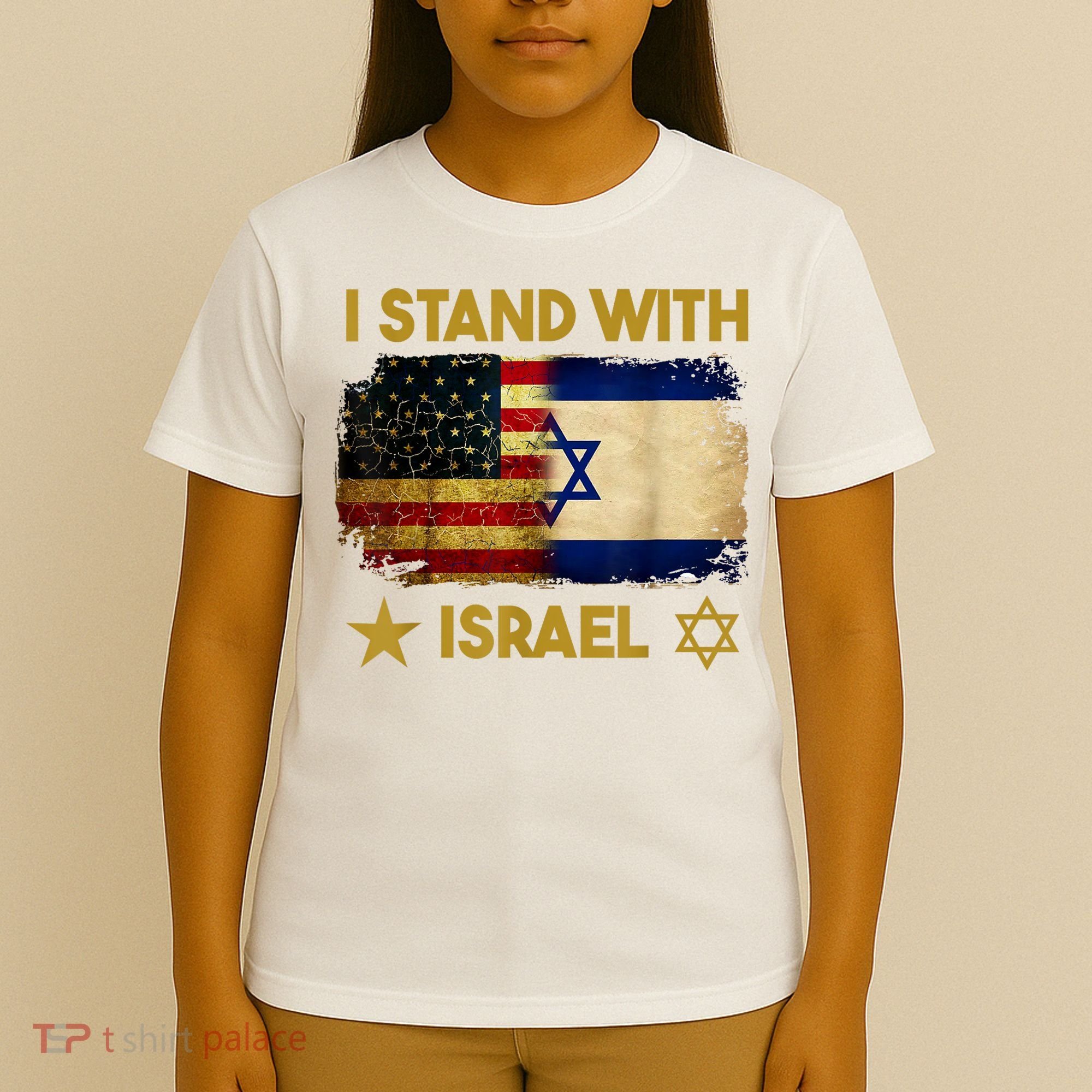 I Stand With Israel America Flag T-Shirt