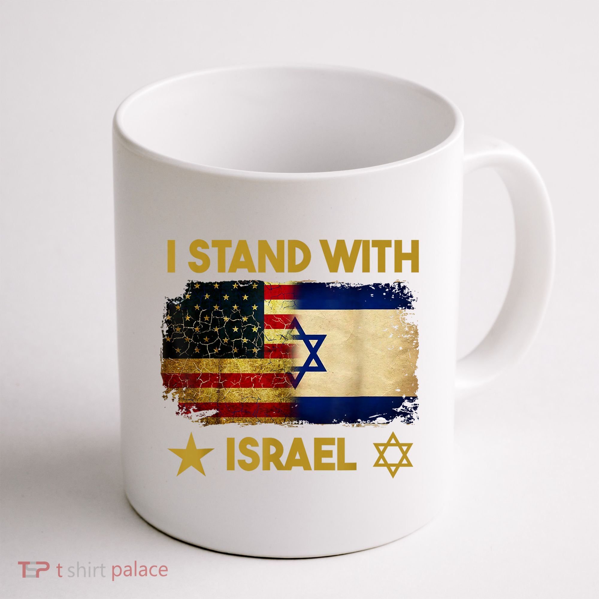 I Stand With Israel America Flag Coffee Mug
