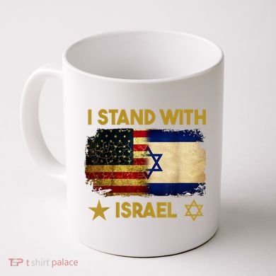 I Stand With Israel America Flag Coffee Mug