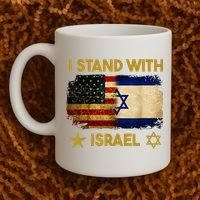 I Stand With Israel America Flag Coffee Mug thumb 2