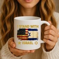 I Stand With Israel America Flag Coffee Mug thumb 3