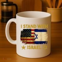 I Stand With Israel America Flag Coffee Mug thumb 4
