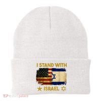 I Stand With Israel America Flag Beanie thumb 0