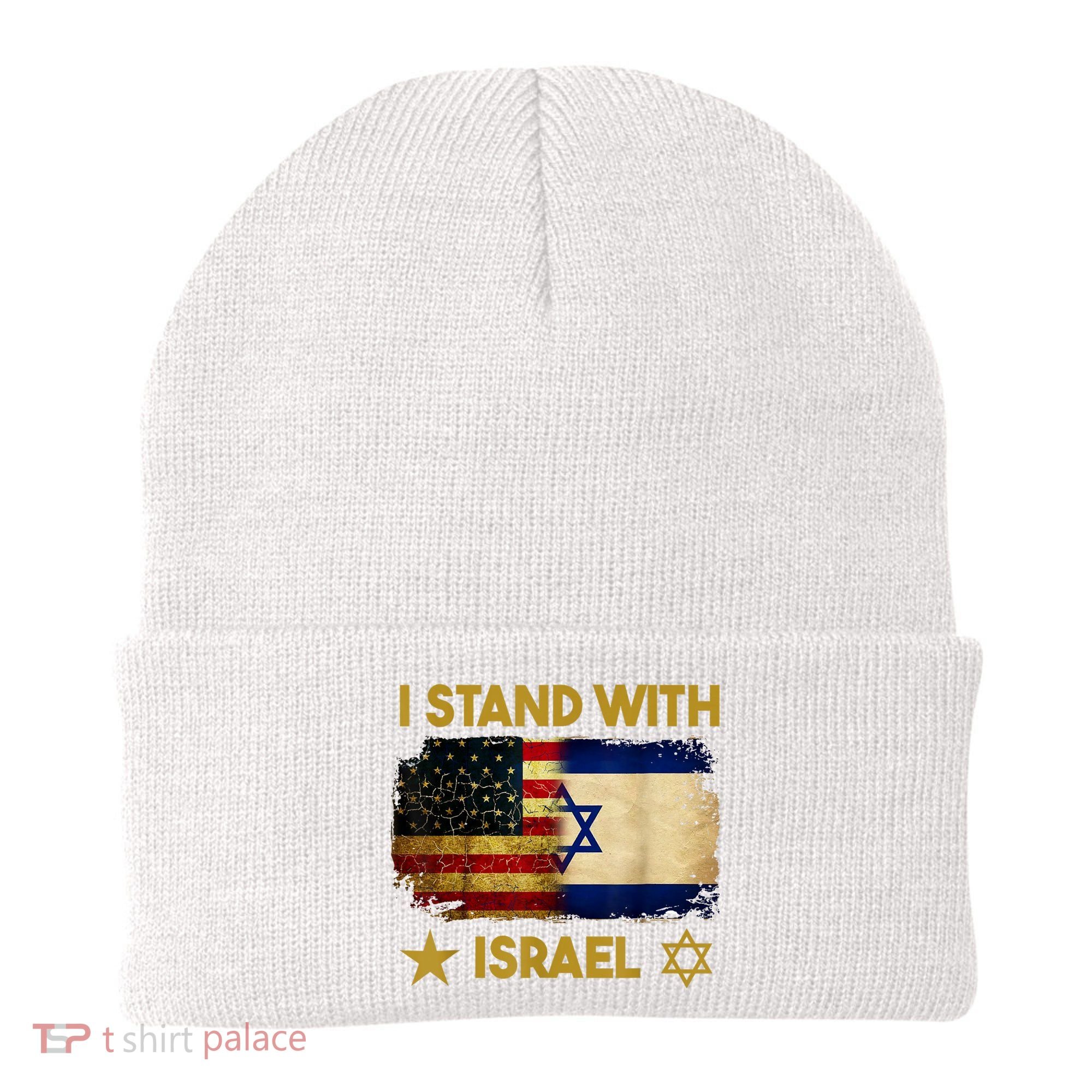 I Stand With Israel America Flag Beanie
