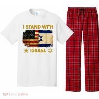 I Stand With Israel America Flag Pajama Set thumb 0