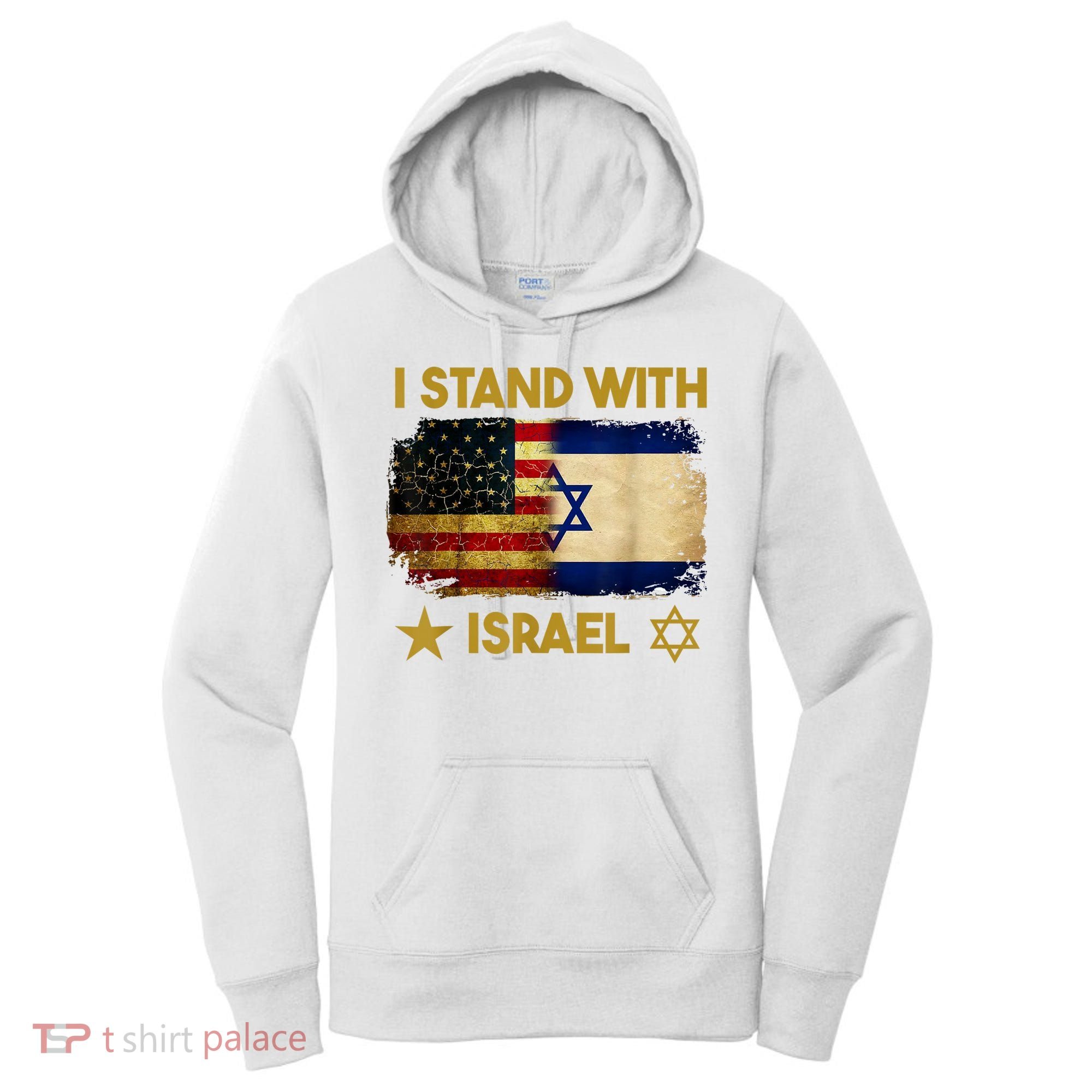 I Stand With Israel America Flag Women's Hoodie