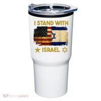 I Stand With Israel America Flag Tumbler thumb 0