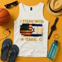I Stand With Israel America Flag Tank Top thumb 4