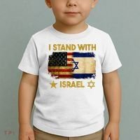 I Stand With Israel America Flag Toddler T-Shirt thumb 2