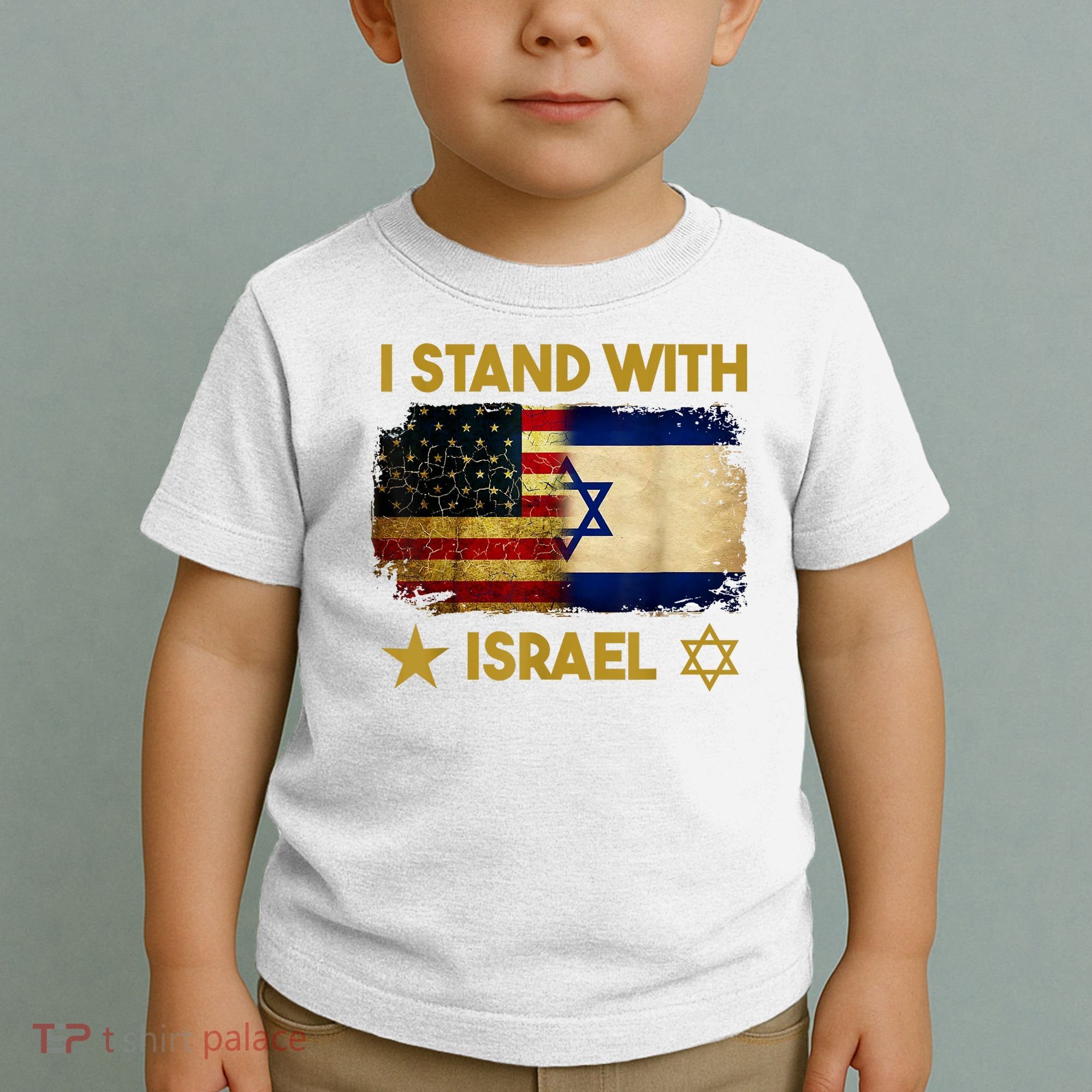 I Stand With Israel America Flag Toddler T-Shirt