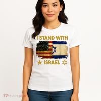 I Stand With Israel America Flag Women's T-Shirt thumb 4