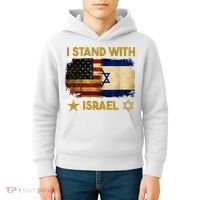 I Stand With Israel America Flag Kids Hoodie thumb 4