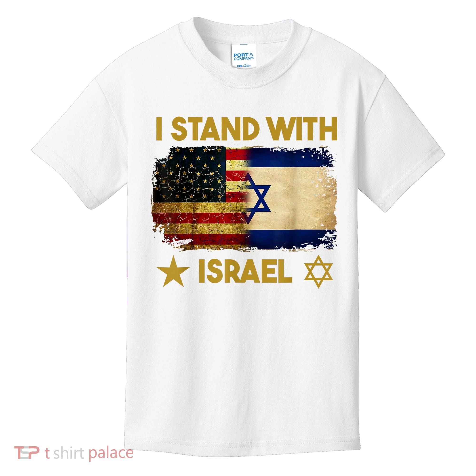I Stand With Israel America Flag Kids T-Shirt