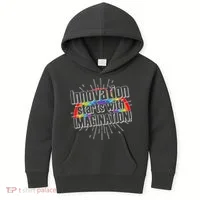 Innovation Starts With Imagination! Kids Hoodie thumb 0