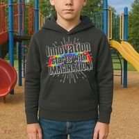 Innovation Starts With Imagination! Kids Hoodie thumb 2