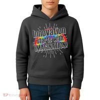 Innovation Starts With Imagination! Kids Hoodie thumb 4