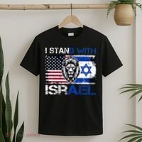 I Stand With Israel US Support Lion Love Israeli Brotherhood T-Shirt thumb 2