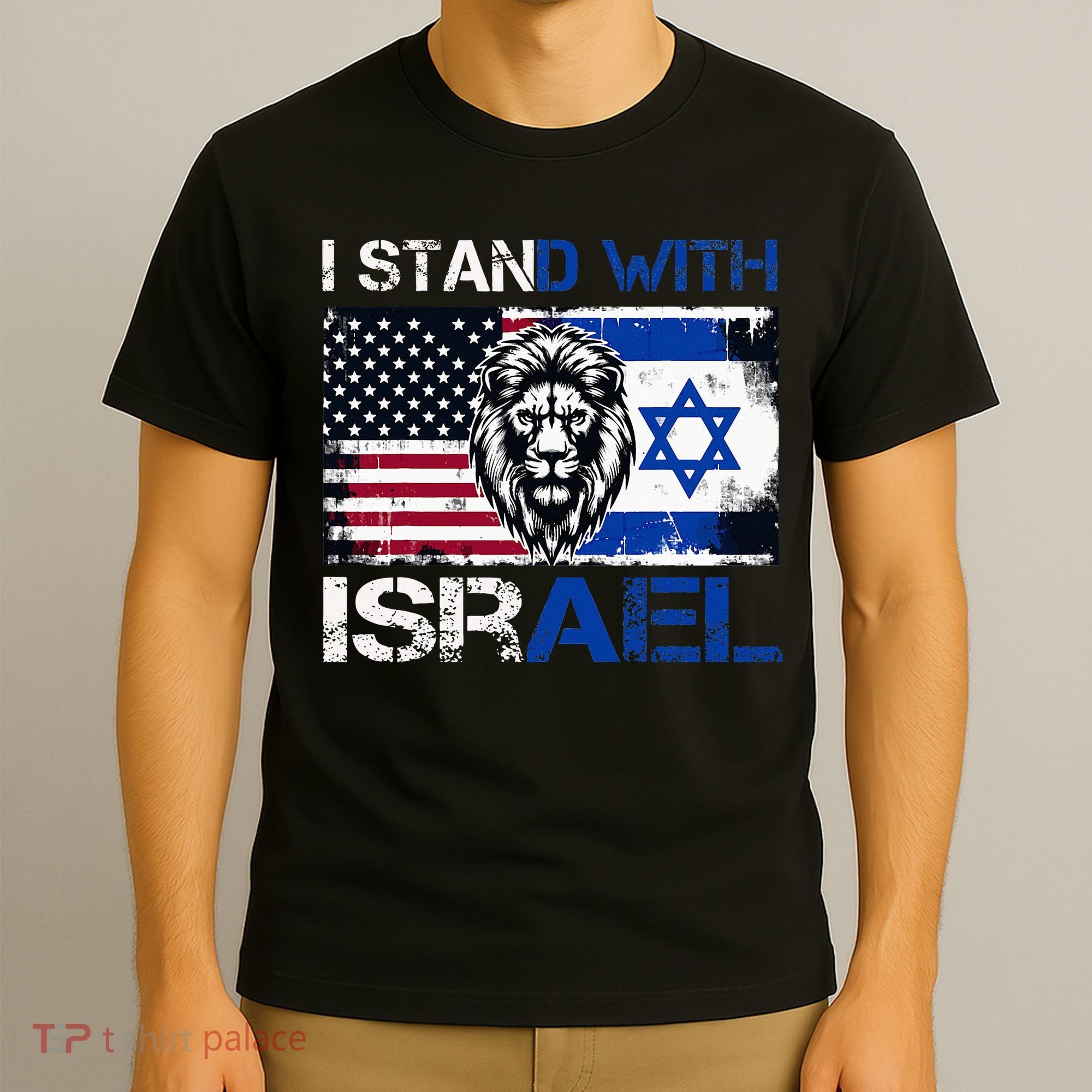 I Stand With Israel US Support Lion Love Israeli Brotherhood T-Shirt