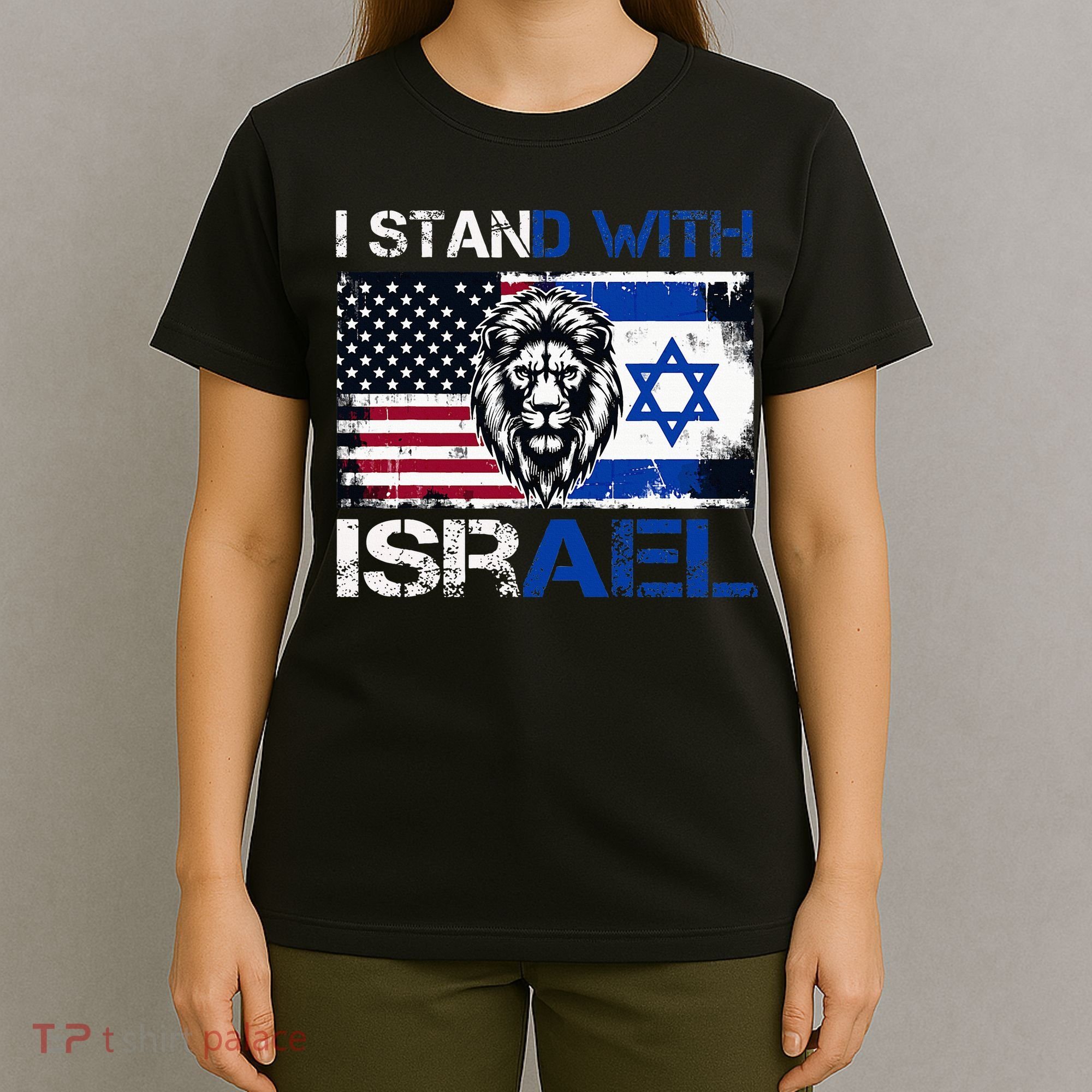 I Stand With Israel US Support Lion Love Israeli Brotherhood T-Shirt