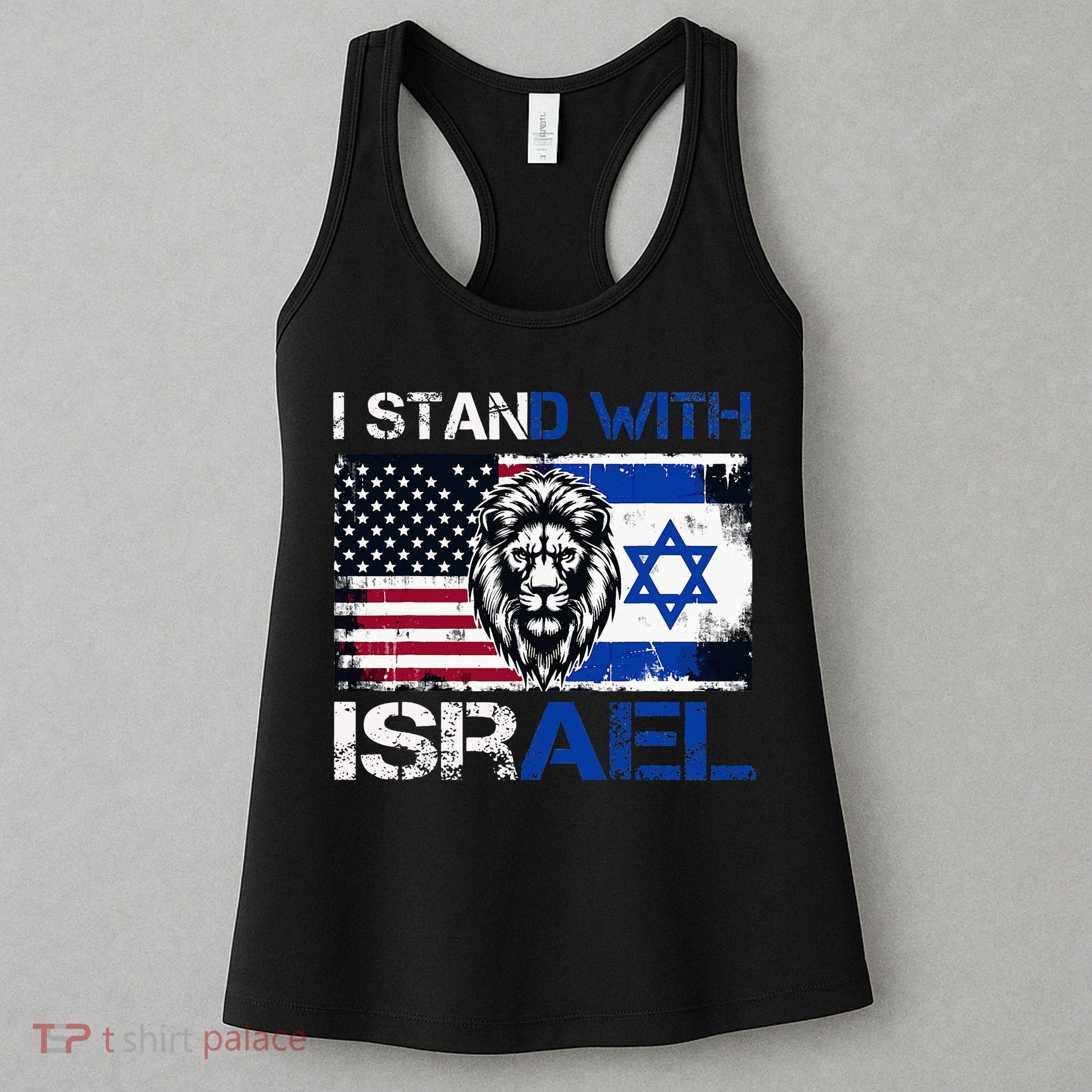 I Stand With Israel US Support Lion Love Israeli Brotherhood Women's Tank Top