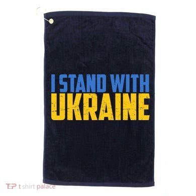 I Stand With Ukraine Support Ukraine Golf Towel