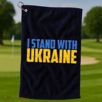 I Stand With Ukraine Support Ukraine Golf Towel thumb 1
