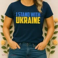 I Stand With Ukraine Support Ukraine Women's T-Shirt thumb 2