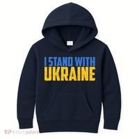 I Stand With Ukraine Support Ukraine Kids Hoodie thumb 0