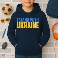 I Stand With Ukraine Support Ukraine Kids Hoodie thumb 2