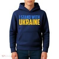 I Stand With Ukraine Support Ukraine Kids Hoodie thumb 4