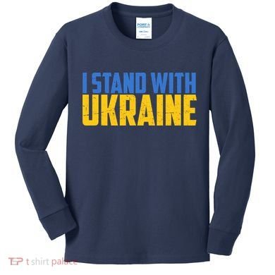 I Stand With Ukraine Support Ukraine Kids Long Sleeve Shirt