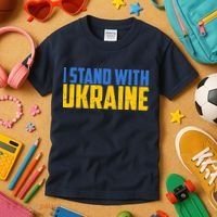 I Stand With Ukraine Support Ukraine Kids T-Shirt thumb 3