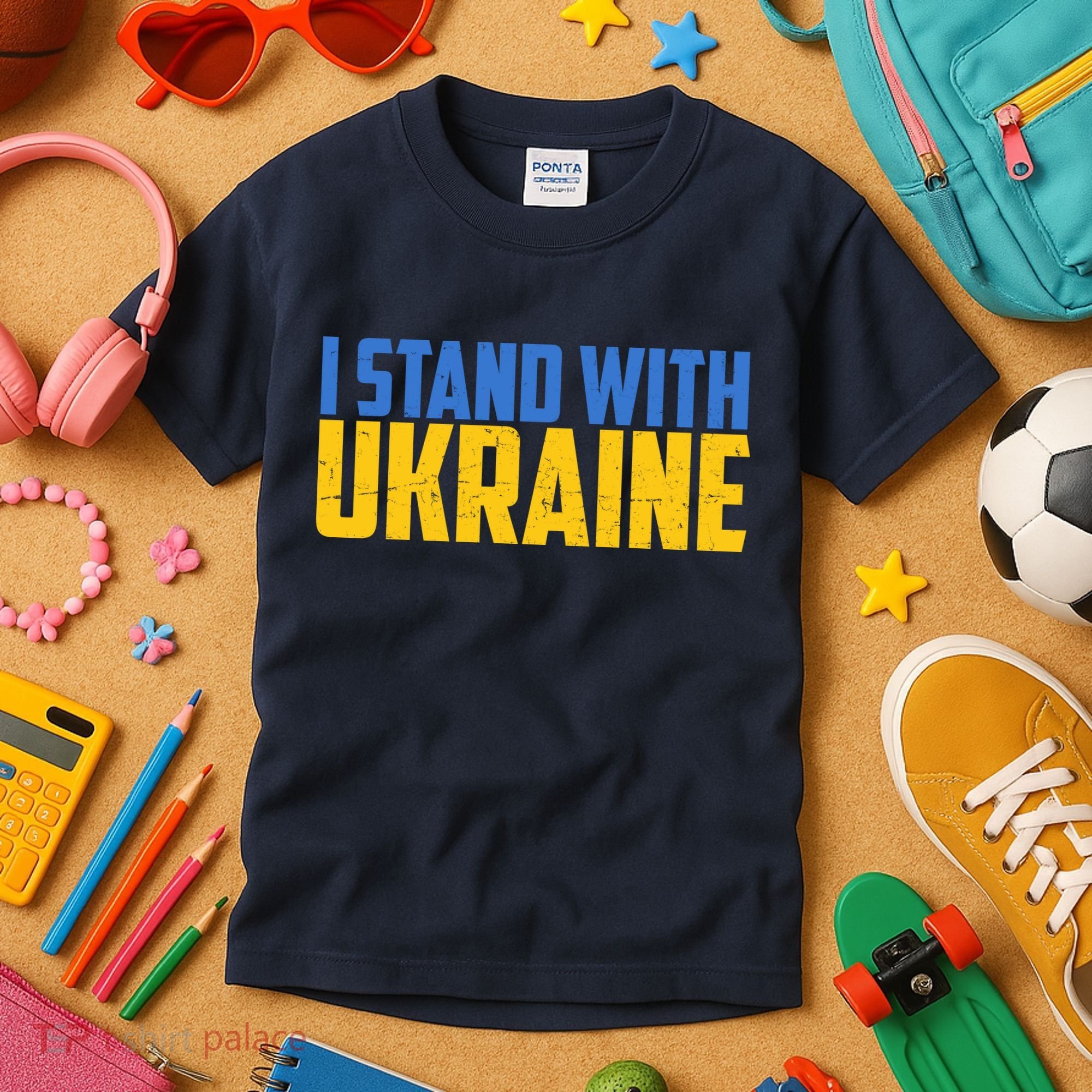 I Stand With Ukraine Support Ukraine Kids T-Shirt