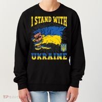I Stand With Ukraine Ukrainian Fist Flag Meaningful Gift Women's Sweatshirt thumb 0