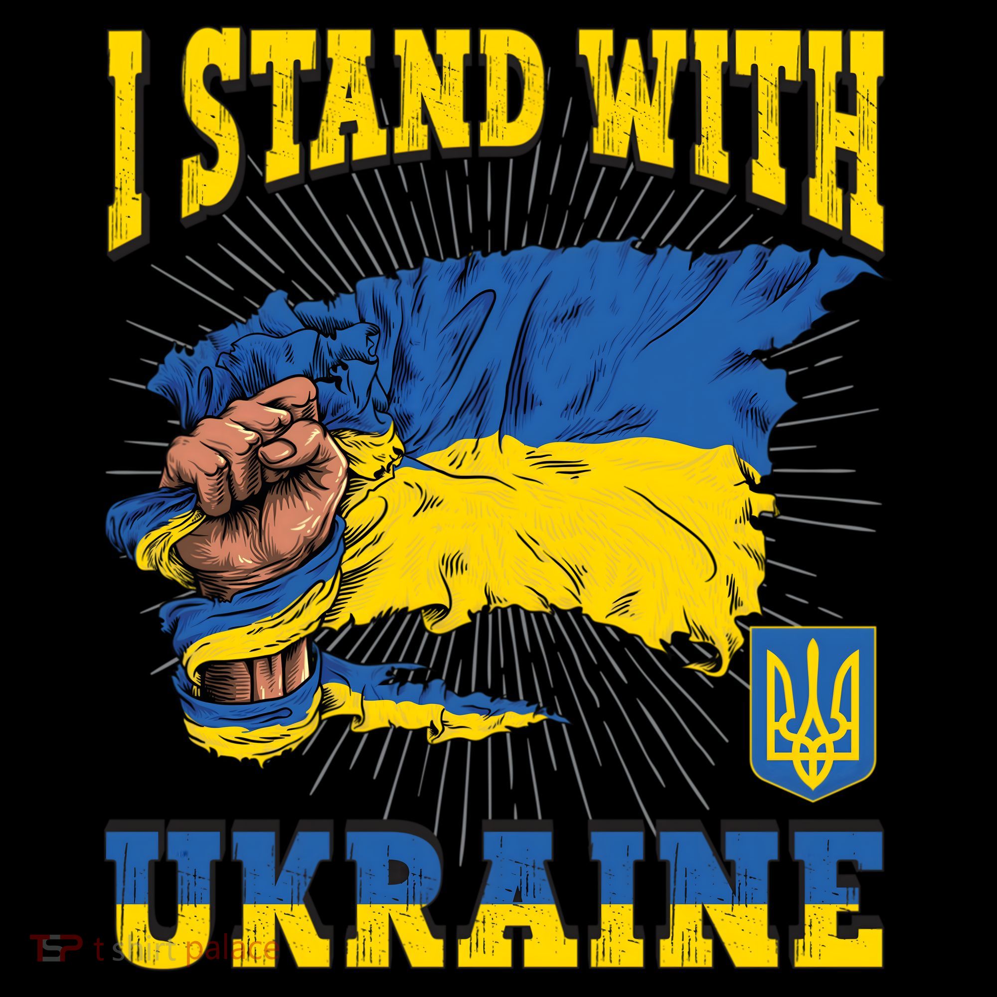 I Stand With Ukraine Ukrainian Fist Flag Meaningful Gift Coffee Mug
