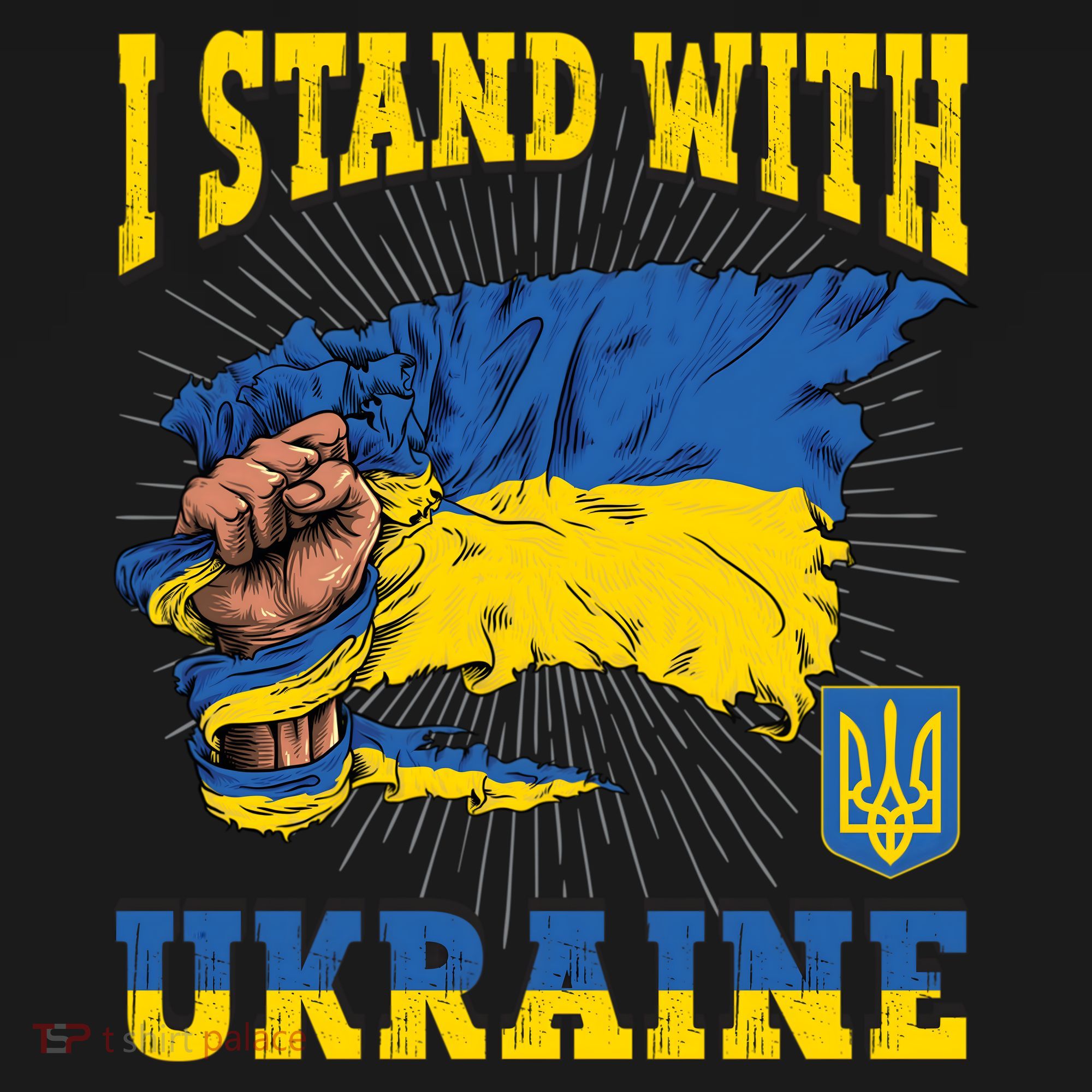 I Stand With Ukraine Ukrainian Fist Flag Meaningful Gift Women's Hoodie