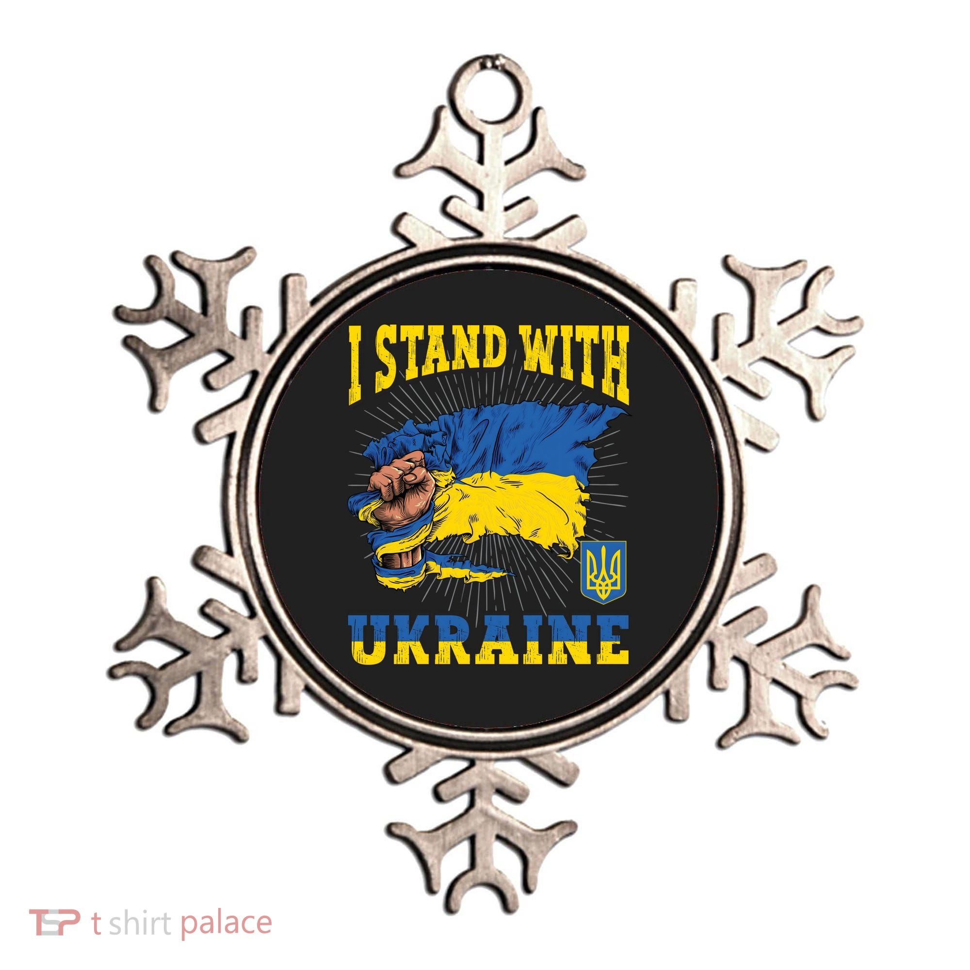 I Stand With Ukraine Ukrainian Fist Flag Meaningful Gift Ornament