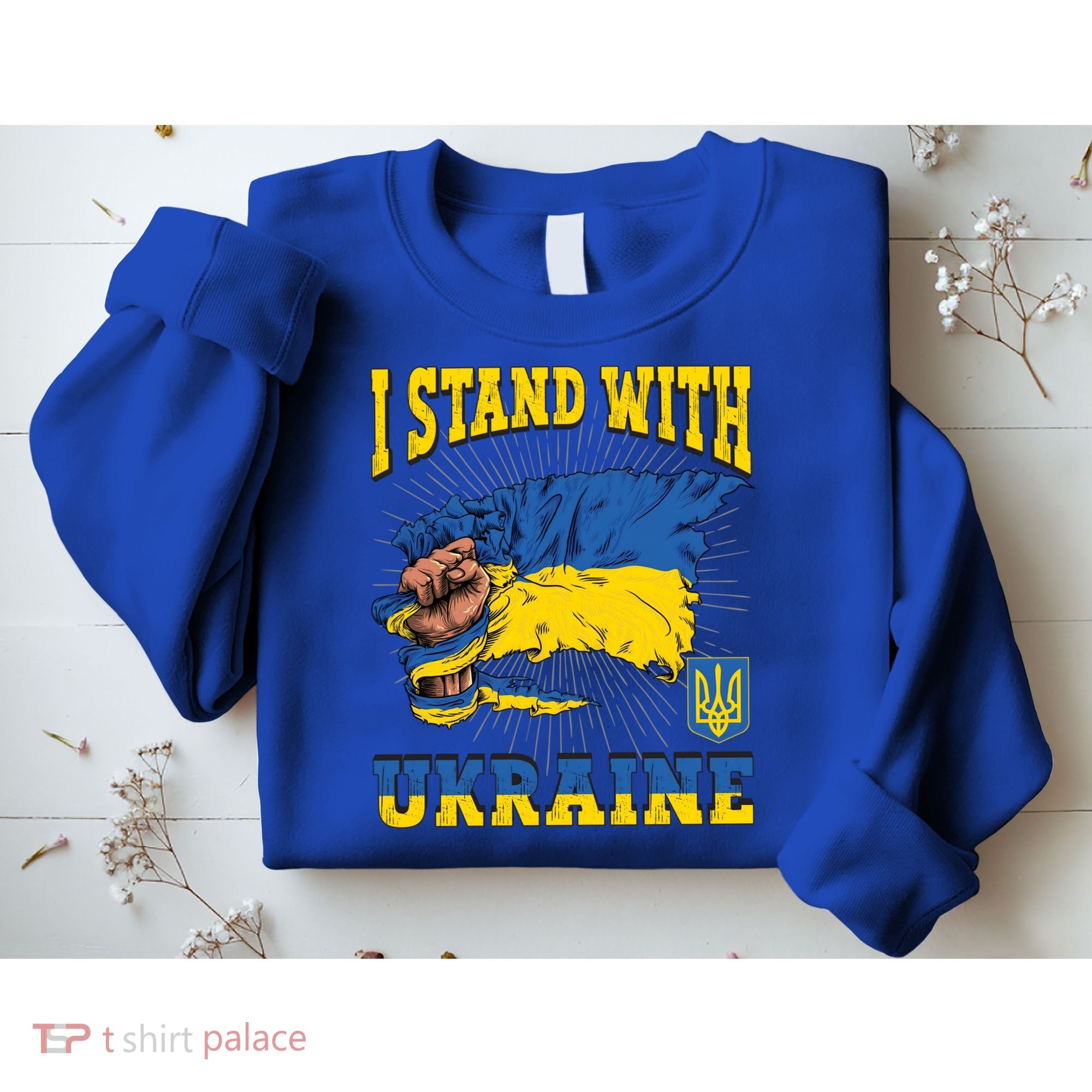 I Stand With Ukraine Ukrainian Fist Flag Meaningful Gift Sweatshirt