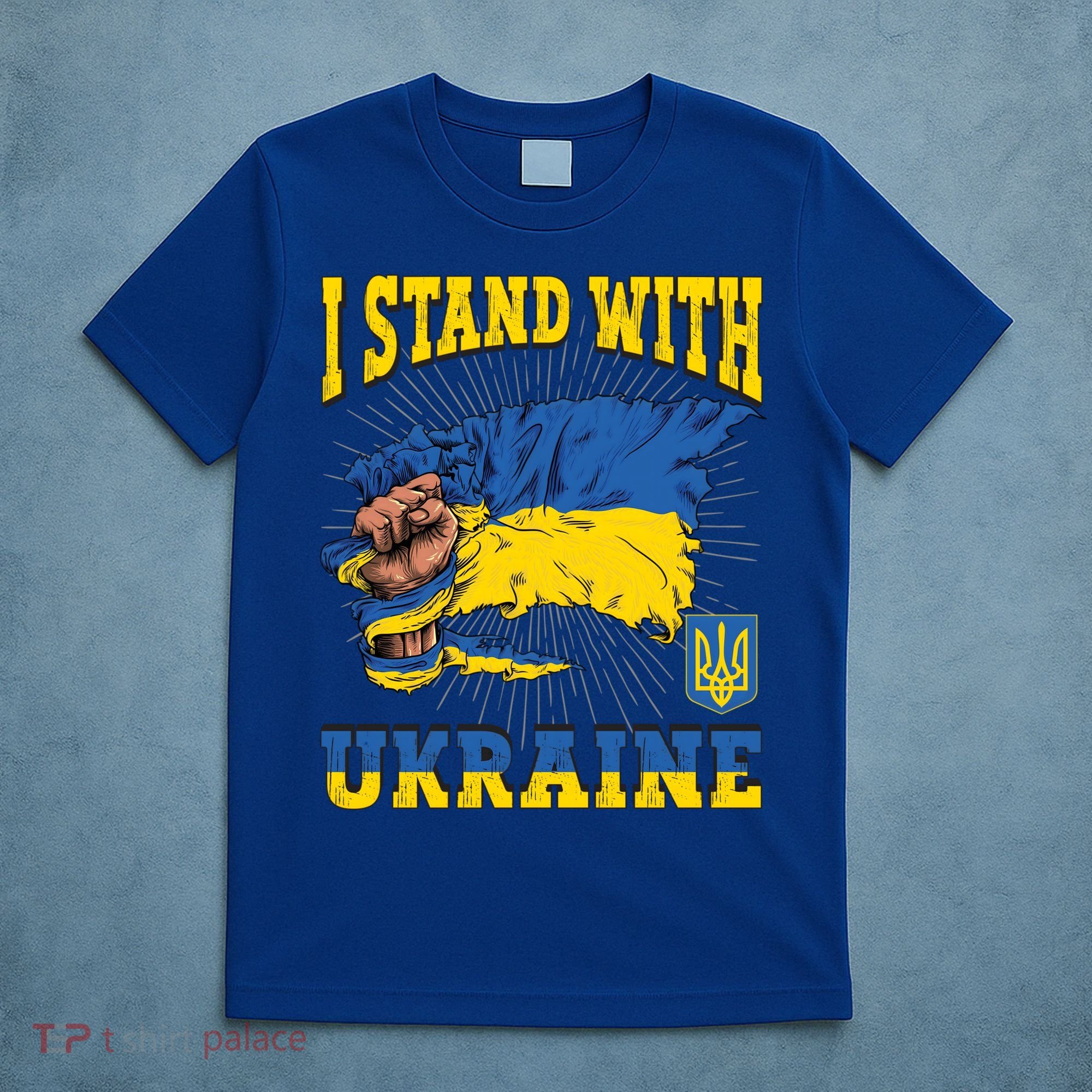 I Stand With Ukraine Ukrainian Fist Flag Meaningful Gift T-Shirt