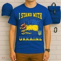 I Stand With Ukraine Ukrainian Fist Flag Meaningful Gift T-Shirt thumb 6