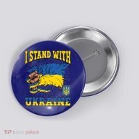 I Stand With Ukraine Ukrainian Fist Flag Meaningful Gift Button thumb 0