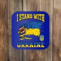 I Stand With Ukraine Ukrainian Fist Flag Meaningful Gift Coaster thumb 0